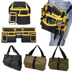 600D Oxford Pocket Tool Pouch Adjustable Tool Waist Bag Belt with Pockets Holder Storage Bag for Woodworkers Electricians