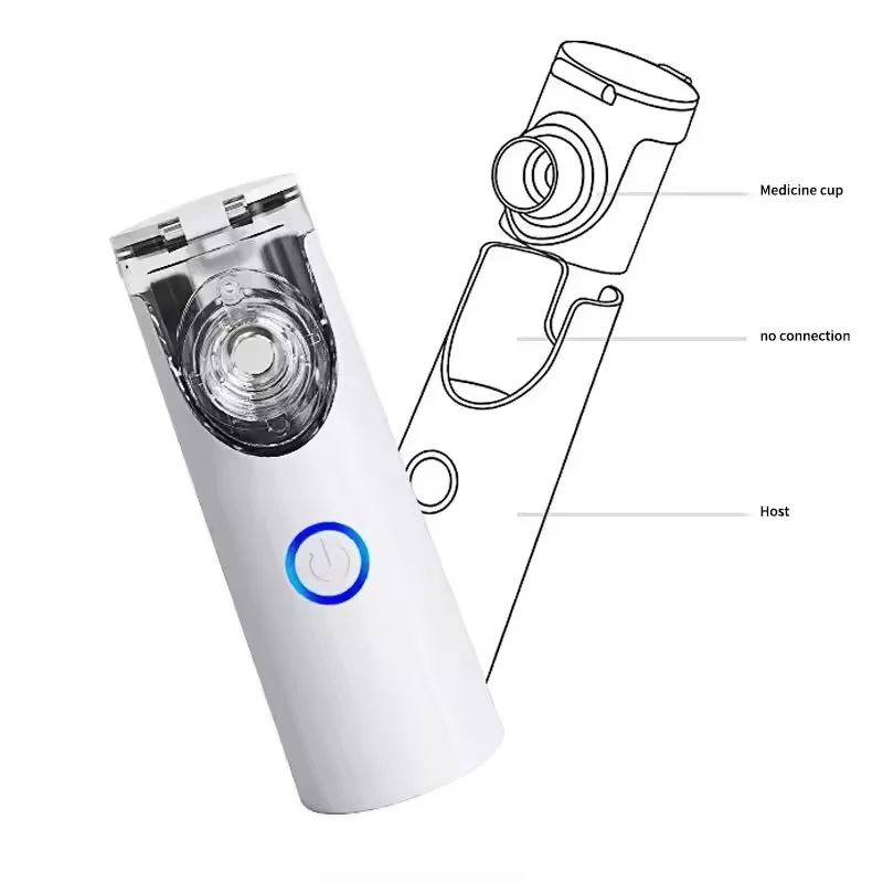 Obrázek 7: Přenosné mini nebulizer kapesní tichá atomizér lékařská inhalátor pro kašel astma zvlhčovač s maska pro dospělé a děti
