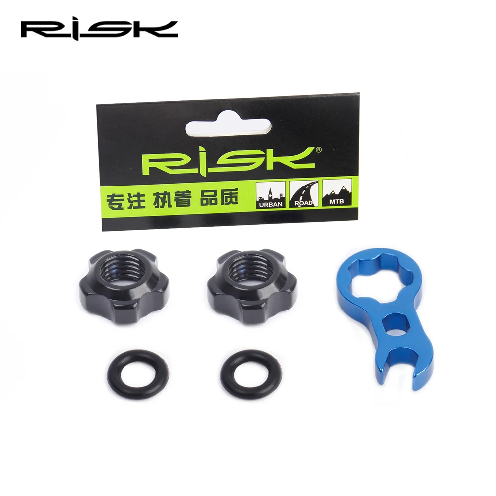 RISK Road Bicycle Valve Nut With Washer 2 Valve Cap Set MTB Road Bike Presta Tire Valve Fixed Nut Cycling Protection Accessories