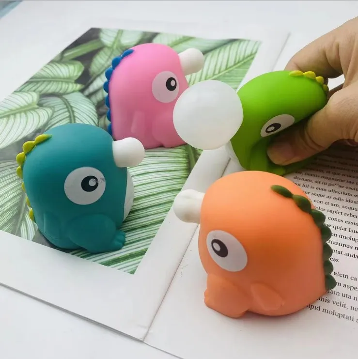 Brinquedo de bolha de cuspe macio bonito bola de dinossauro macio pegajoso squishi alívio do estresse brinquedo engraçado presente espremer bola sensorial brinquedo fidget