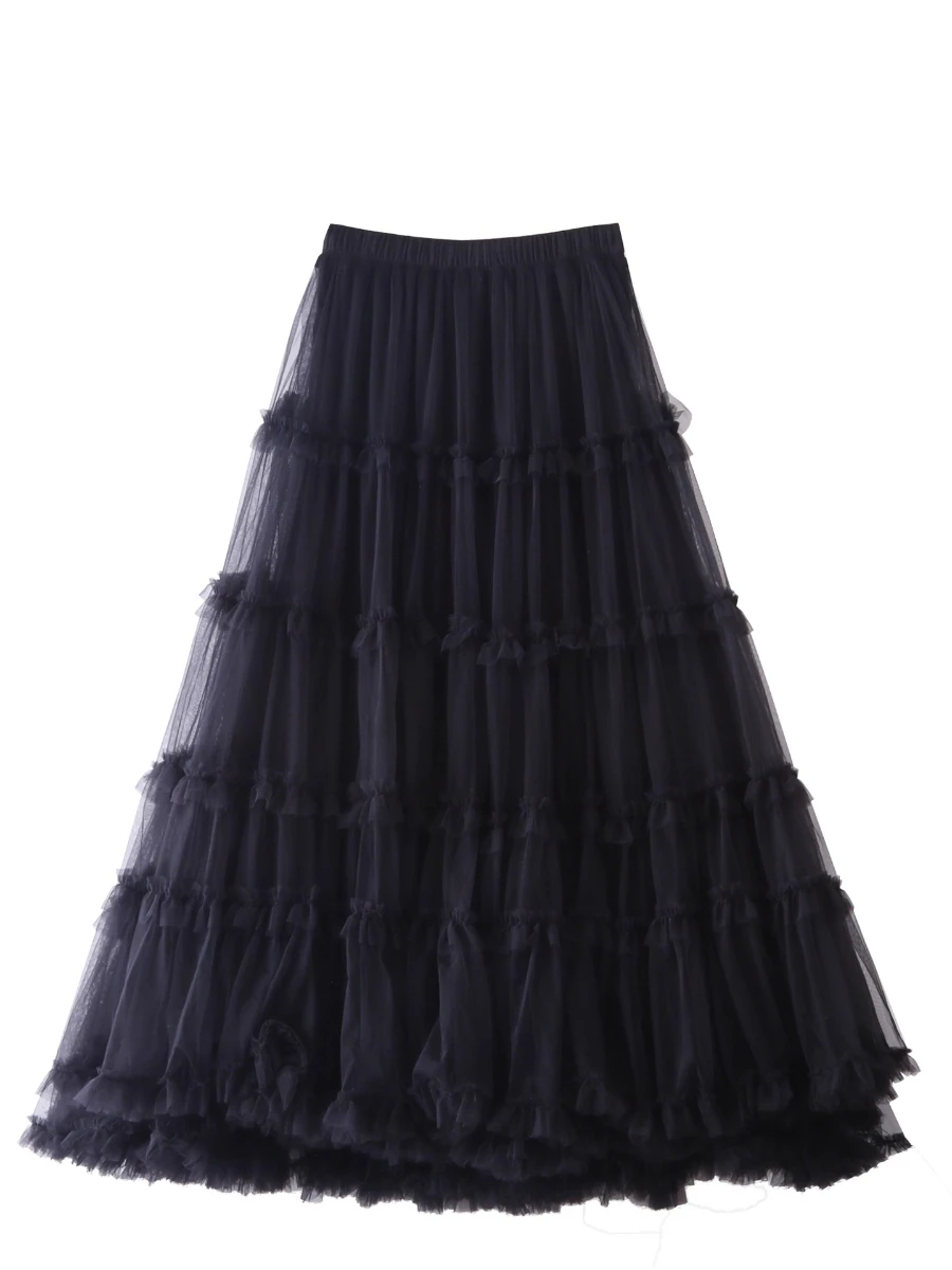 CHICEVER solide épissé maille bureau dame jupe femme taille haute ample doux robe de bal femmes jupes automne Style mode nouveau