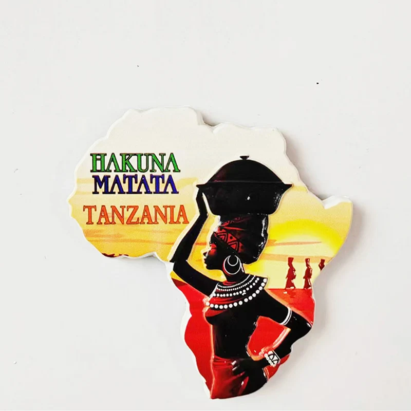 Hakula Matata, Tanzania, 3D, tourist souvenirs, decorative home, crafts, Gifts, Collection, fridge magnets