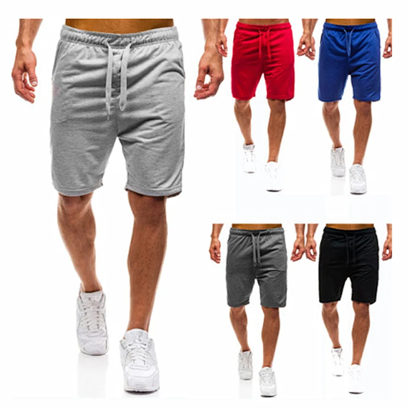 Mens Sports Pocket Solid Drawstring Board Trunk Beach Short Pants Shorts Summer Thin Trousers Zippered Pocket Loose Sweatpants