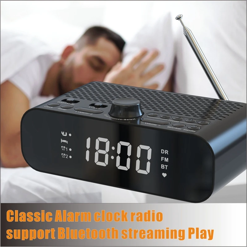 Sveglia digitale Radio DAB/FM, supporto connessione Bluetooth, con diaframma basso, Display LED ad alta definizione