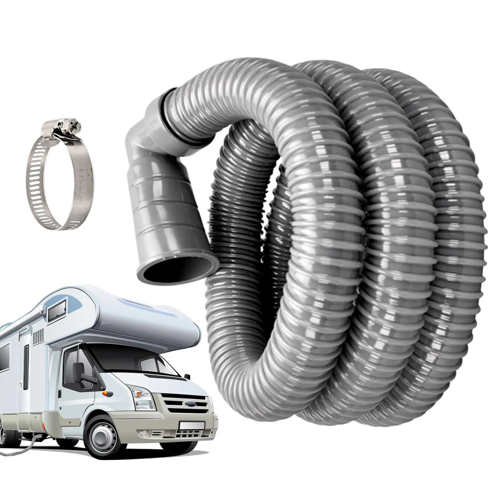Foldable RV Drain Pipe Foldable Drain Pipe Leak-Proof RV Septic Hose RV Sewage Hose With Elbow Universal Elbow Drain Hose