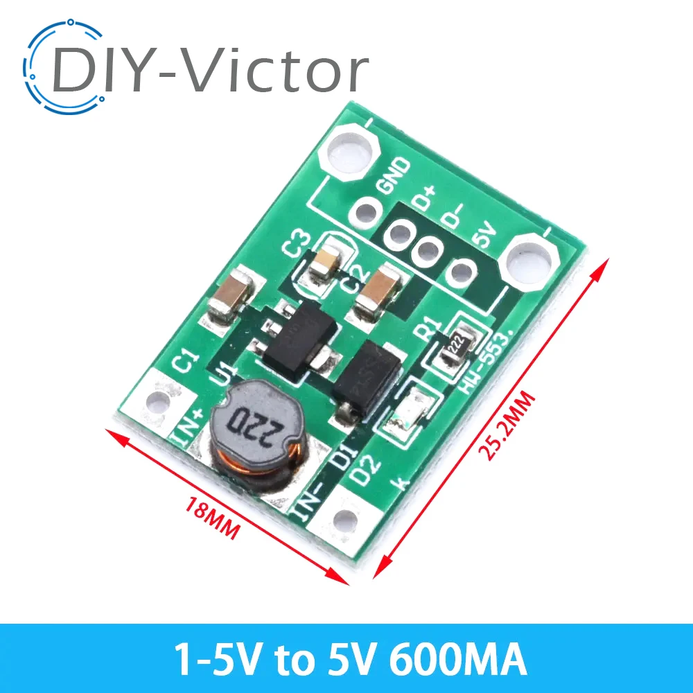 DC-DC Boost Module 0.9-5V a 5V 9V 480MA 600MA 1A 3A USB tensione di uscita Step UP 18650 scheda batteria al litio per fotocamera del telefono