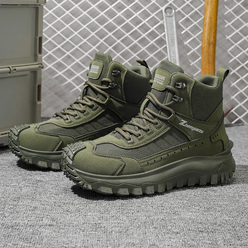 Autumn New High-Top Plus Size Casual Sports Shoes, Outdoor Hiking Boots, Comfortable Thick Sole Lightweight Casual Walking Shoes, Suitable for All-Season Daily Outdoor Activities, Walking And Travel, Mountaineering, Camping Gear view 4