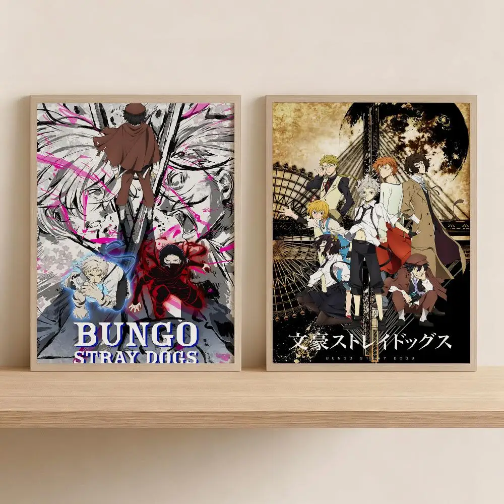 B-Bungo Stray Dogs Anime Painting Calligraphy Modern Canvas Wall Art for Bedroom & Living Room | Home Decor Gift
