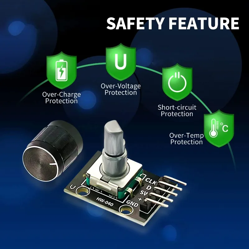 Módulo Codificador rotativo de 360 grados, 8 piezas, KY-040, con tapa de perilla, 15x16,5mm, 5V, Módulo de placa de desarrollo de Interruptor de Sensor de ladrillo para Arduino