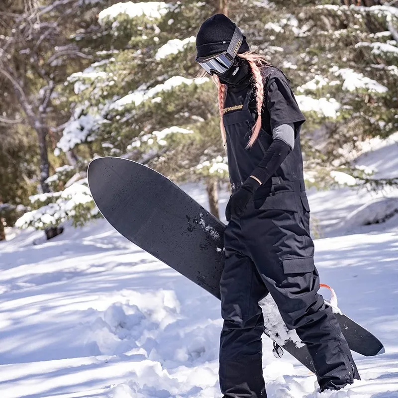 Pantalones de esquí de montaña para adulto, monos de esquí de algodón, a prueba de viento, impermeables, ropa de nieve para invierno, 2024