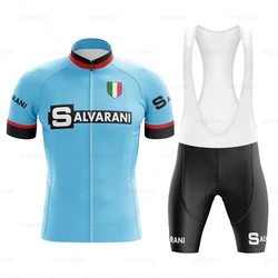 SALVARANI Retro Cycling Jersey Set Classical Bicycle Suit Bike  Summer Sleeve Men Bib Shorts Clothes Por Team Men's Bike