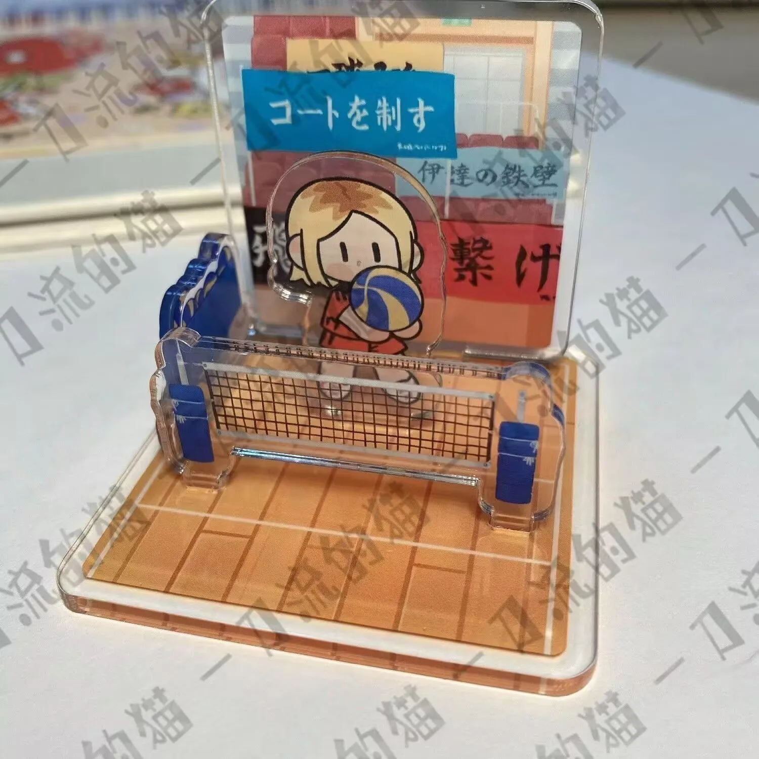 「ハイキュー!!」 アニメ周辺キャラクターの日向カゲヤマ、月島、川のクリエイティブシーンミニスタンディ学生フィギュア