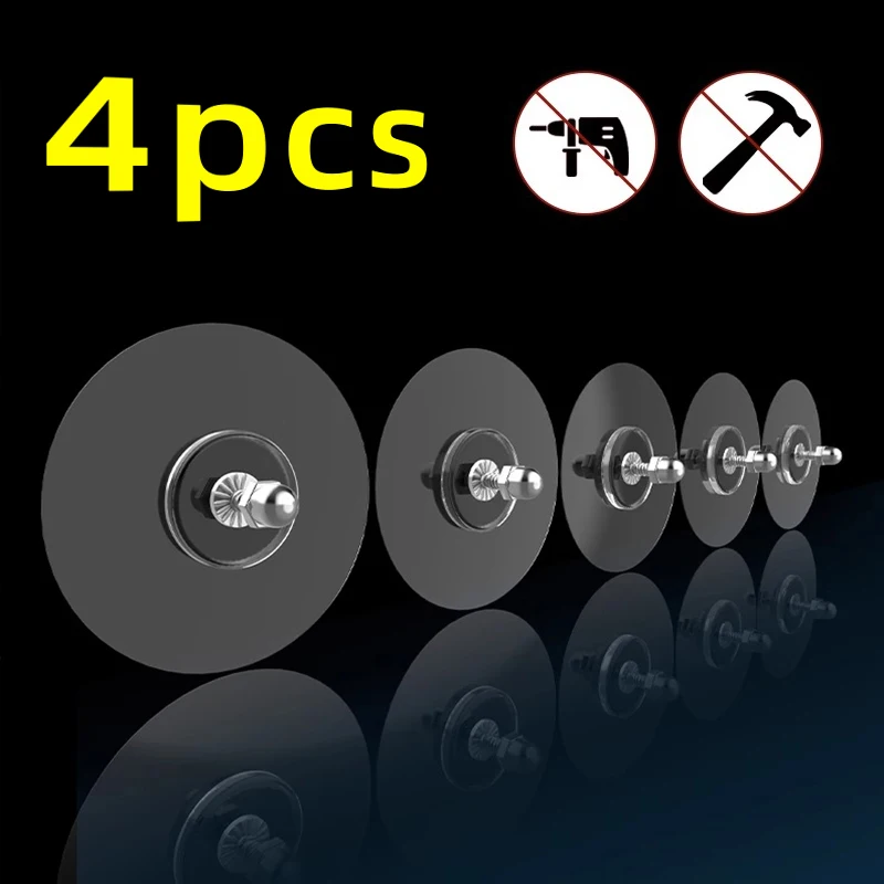 

4PCS Adhesive Wall Screws Hanging Nails Self Adhesive No Drilling Wall Hook for Photo Frame Wall Picture Posters Screw Wall Hook