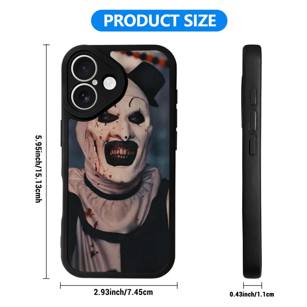 Phone Case For iPhone 16 Pro Max Plus Silicone Skin Case Terrifier Horror Movie