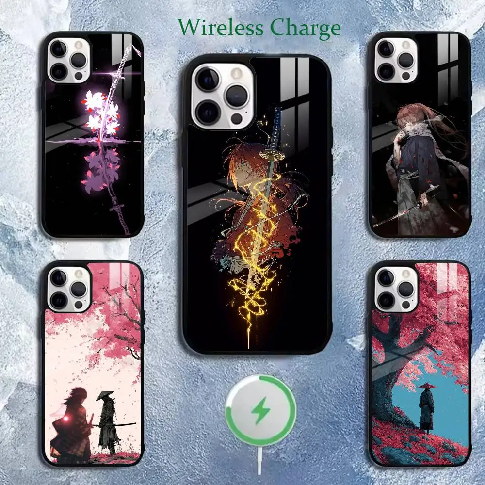 Epic anime Rurouni Kenshin Phone Case For iPhone 11,12,13,14,15,16,17Plus,Pro,Max for Wireless Charging