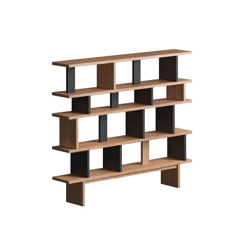 

Книжный шкаф из массива дерева, шкаф для хранения в гостиной, простой креативный витринный шкаф в японском стиле, напольный шкаф-стеллаж от пола до стены.