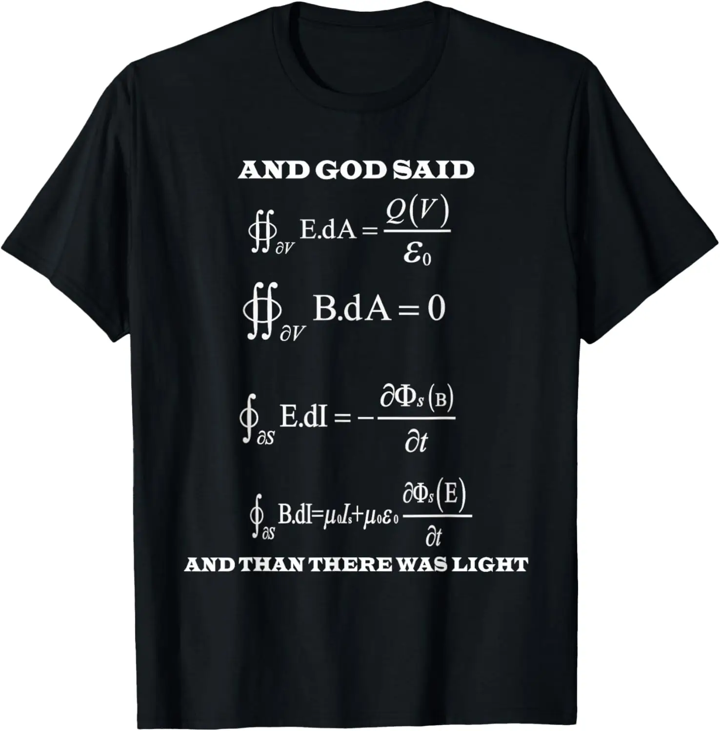 Maxwell Equations Light Physics Graphic Tee Funny Science Gift Soft Breathable Cotton T-Shirt