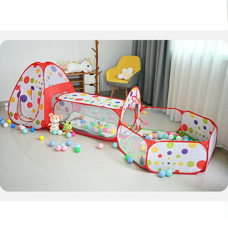 3 In 1 Children Ball Pool Baby Ballon Playpen Portable Kids Tent Ball Pit Crawling Tunnel Child Playground Yard Rooom Pool Gift