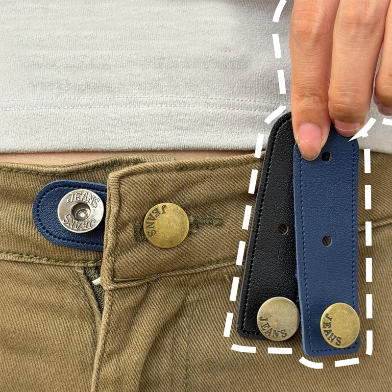 Elastic Adjustable Waist Extenders Belt Buckle No Sew Practical Waist Extension Buckle For Plus Size Women Men Jeans Waistband