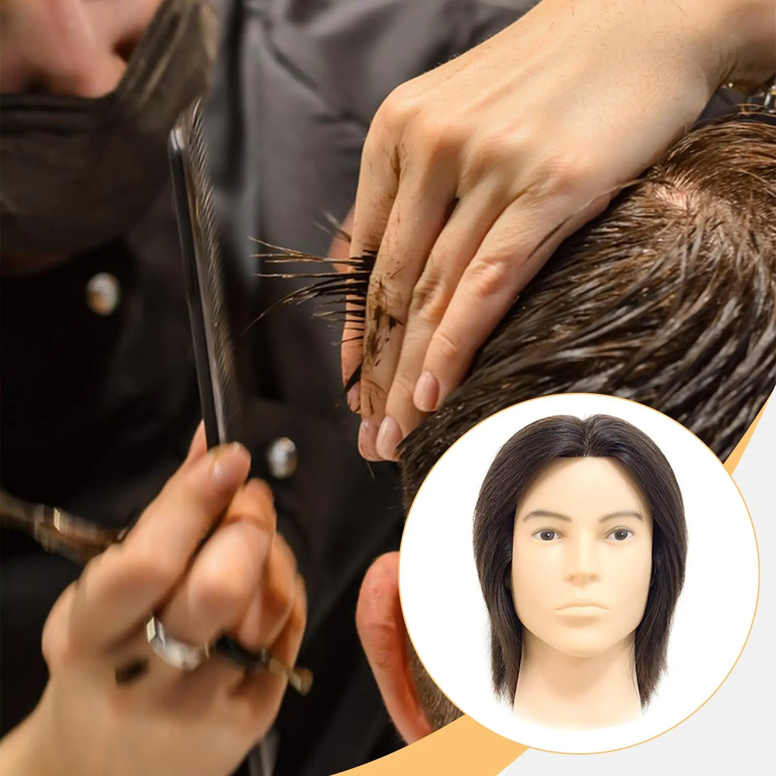 Cabeza de maniquí para entrenamiento de peluquero, altura multifuncional 28cm, realista