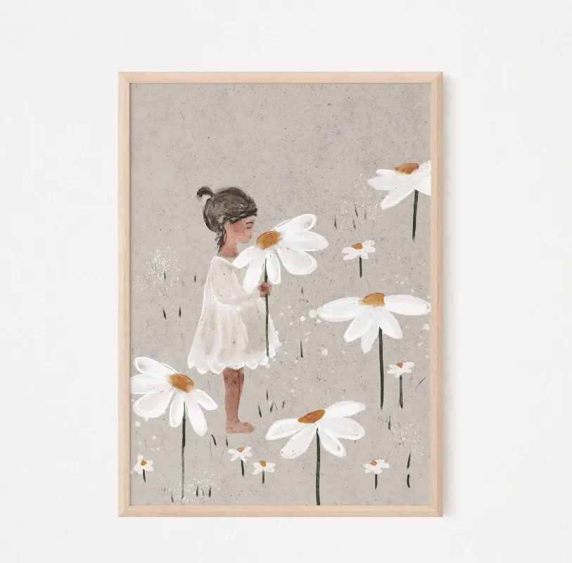Poster Bear Duck, Flower Bohemian Children's Room Wall Art Pictures For kids room Posters and prints Painting Gift