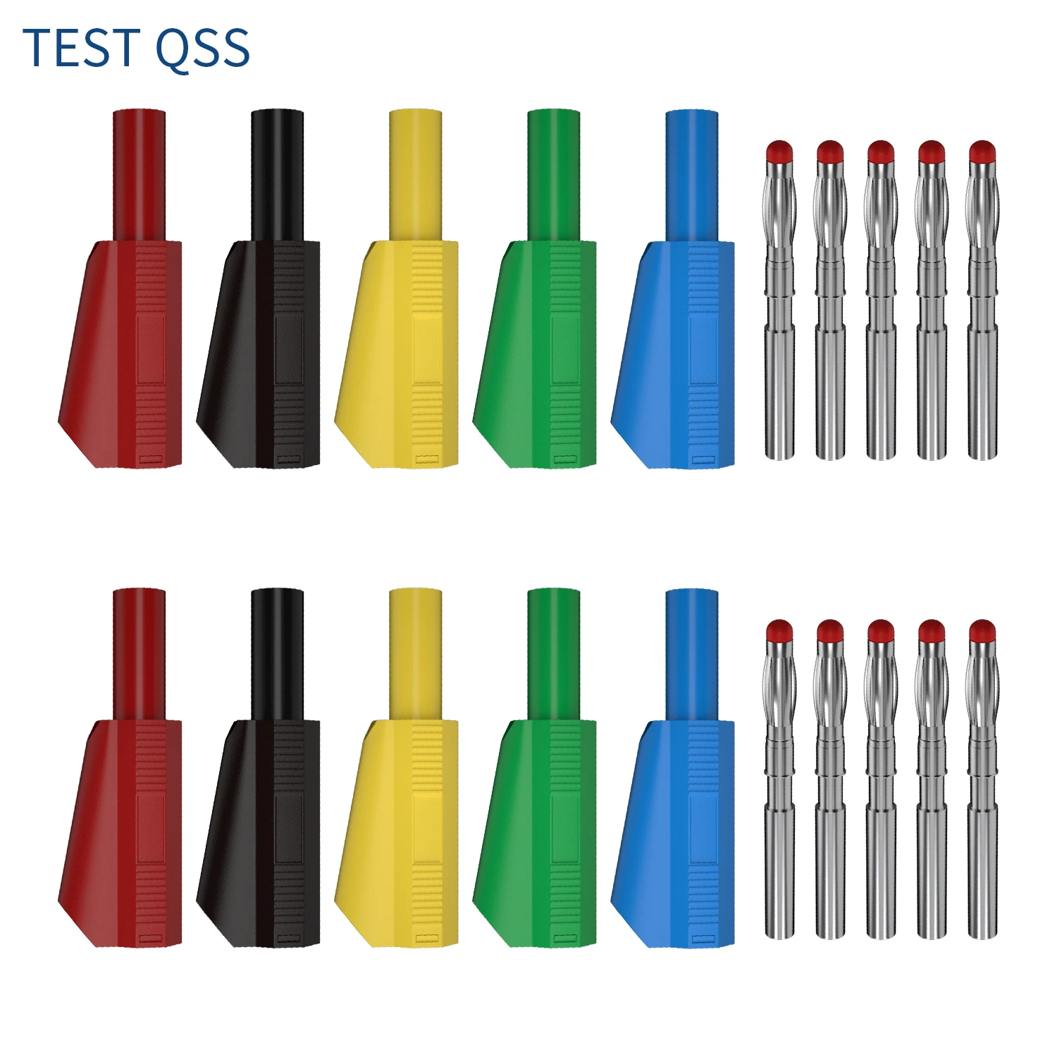 

QSS 10PCS 4MM Safety Sheath Stackable Banana Plug Wire Solder Connector DIY Electrical Tools