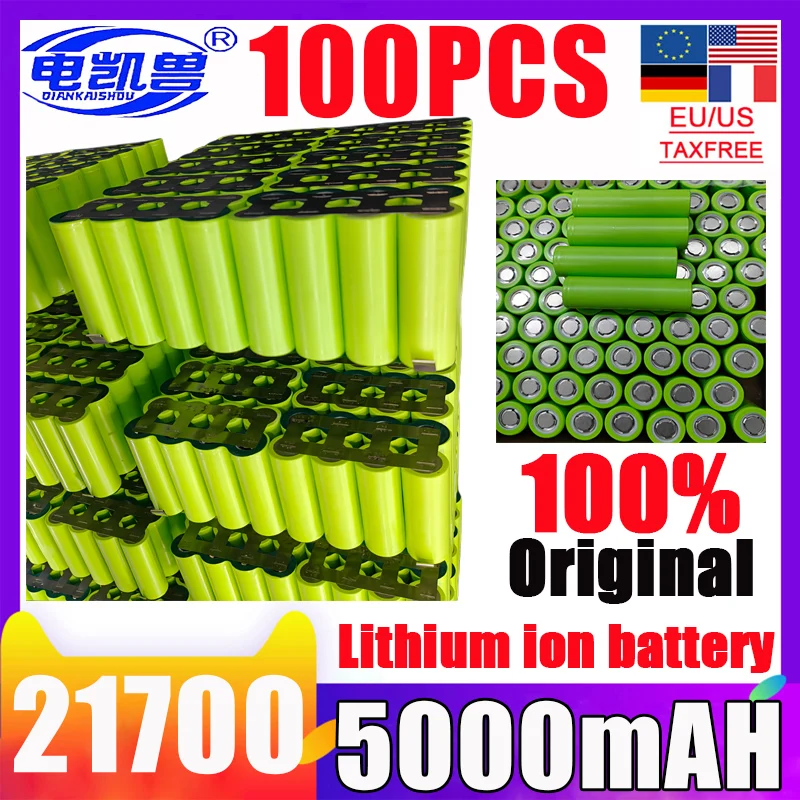 

New original 3.7V 21700 lithium-ion battery 5000mAh ternary lithium high-capacity rechargeable battery pack US/EU tax exemption