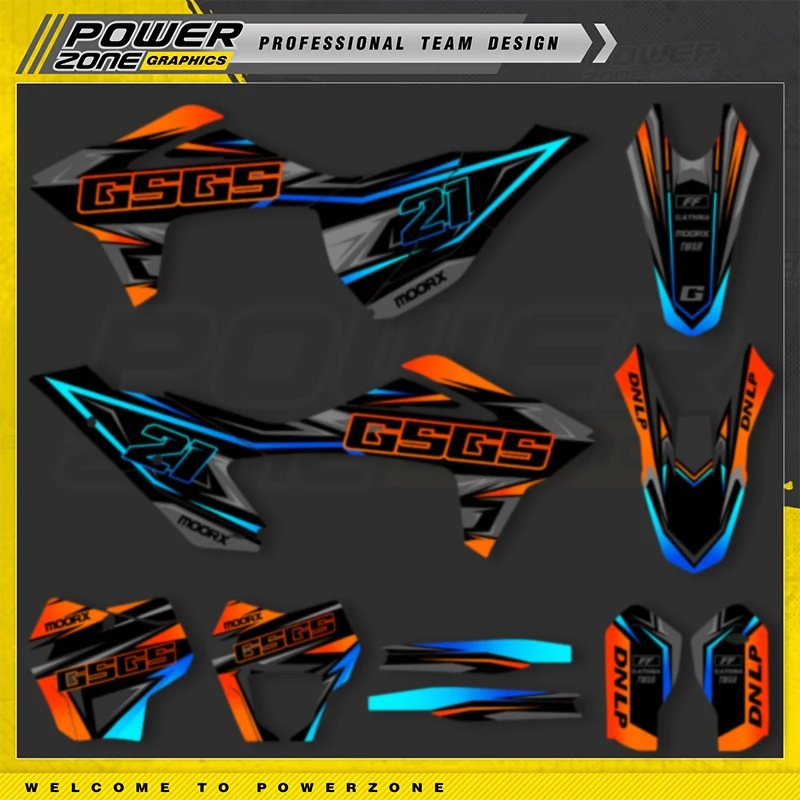 PowerZone Custom Team Fairing Graphics Backgrounds Decals Stickers For GASGAS EC MC 2021 2022 2023