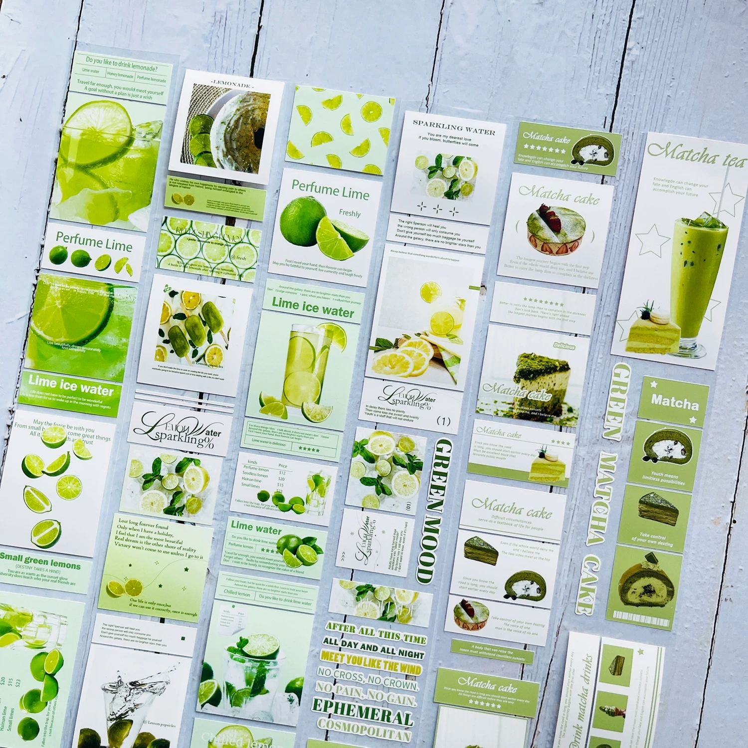 

Green Fruits Lemon Lime Washi Pet Tape Die Cut Korean INS Collage Decorative Stationery