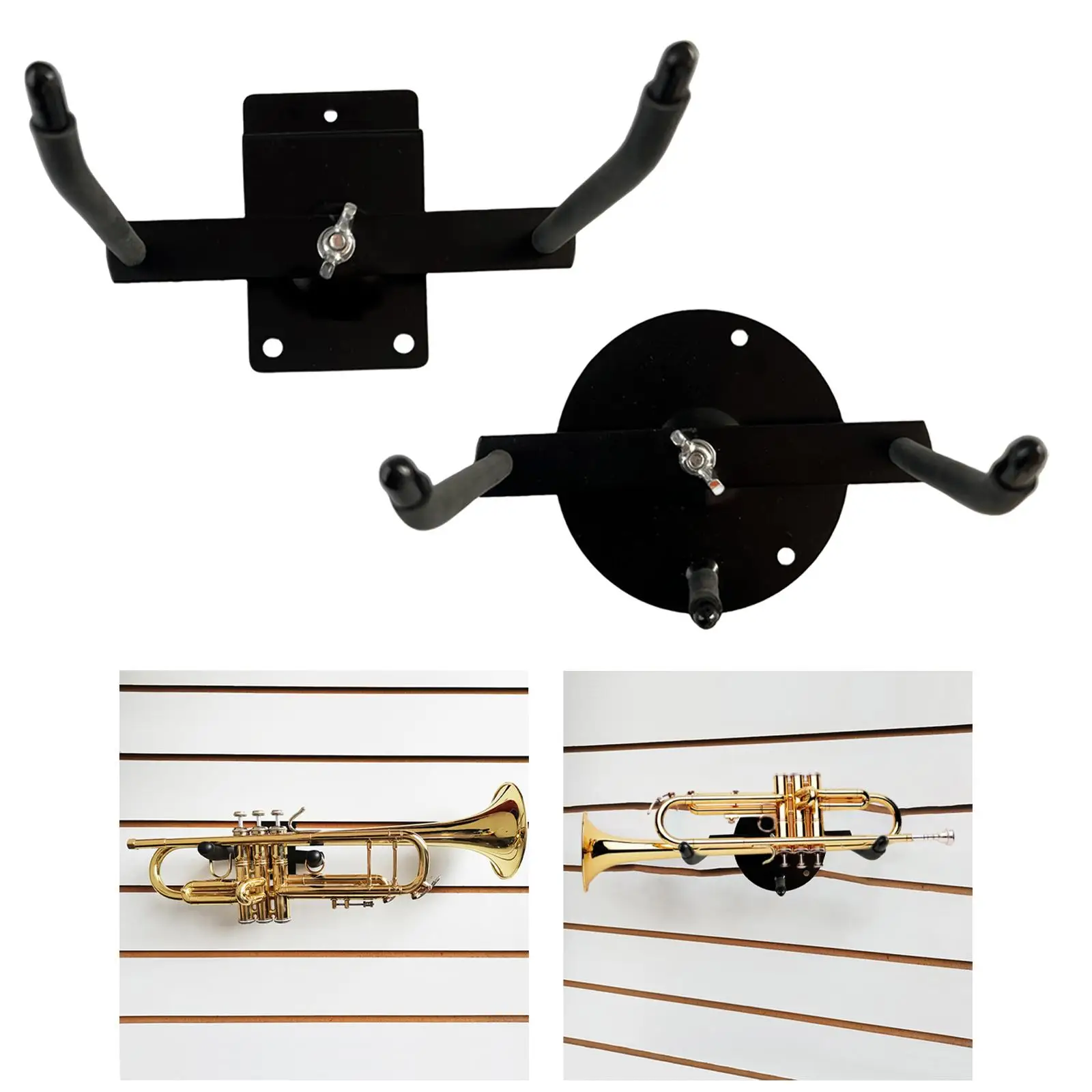 Trumpet Horizontal Holder Durable Heavy Duty Bracket Metal Wall Mount Rack