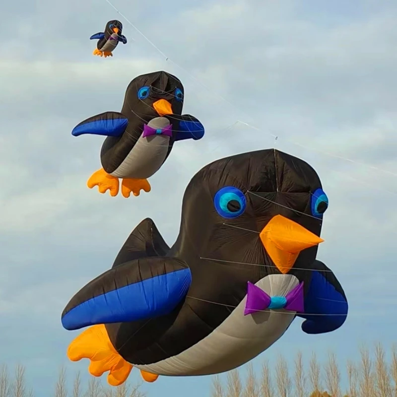 450cm 펭귄 연 날리기 부드러운 연 펜던트 풍선 연 야외 게임 연 바람 연 어린이를위한 연 나비 에어 텐트