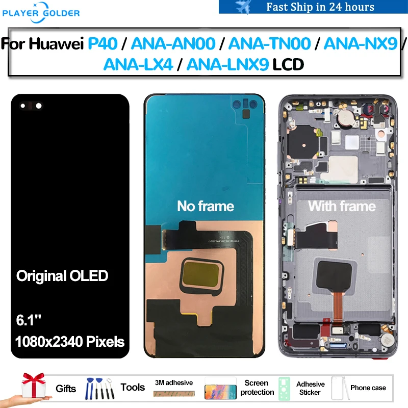 

Original OLED For Huawei P40 ANA-AN00 ANA-TN00 ANA-NX9 ANA-LX4 ANA-LNX Pantalla lcd Display Touch Panel Screen Digitizer Assembl