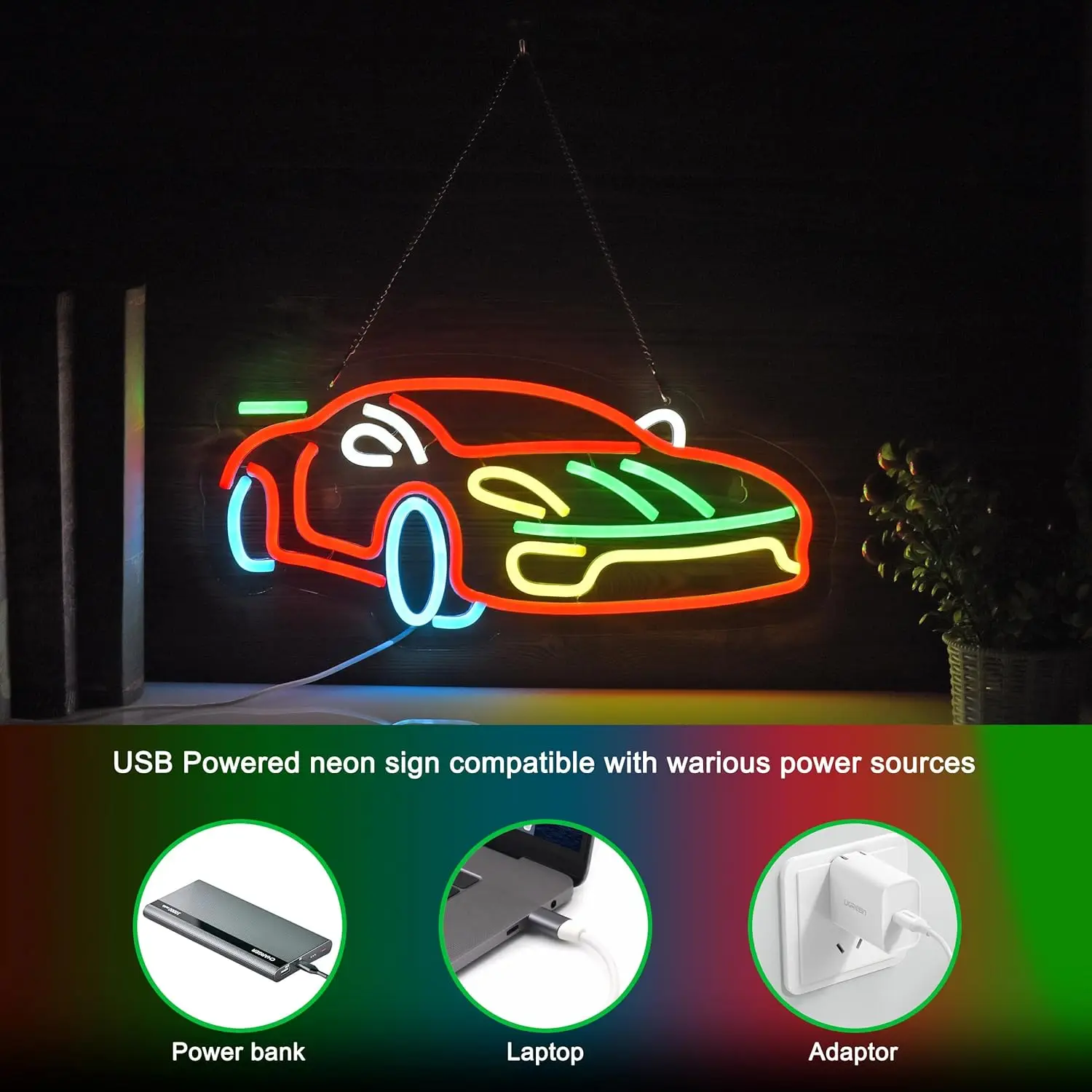 Insegna al Neon per auto per decorazioni da parete con interruttore dimmerabile insegne a LED per Man Cave Business Garage Beer Bar Art Decor Light