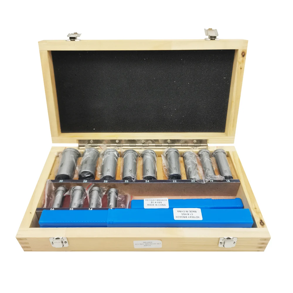 22pcs Hss Groove Keyway Broaches Set Bushing Shim Set Metric System 12-30 HSS Keyway Tool Knife for CNC Machine