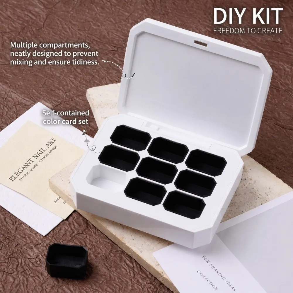 Portable Nail Polish Palette Detachable Light Avoiding Nail Art Palette Magnetic Lid Professional Empty Magnetic Box Painting