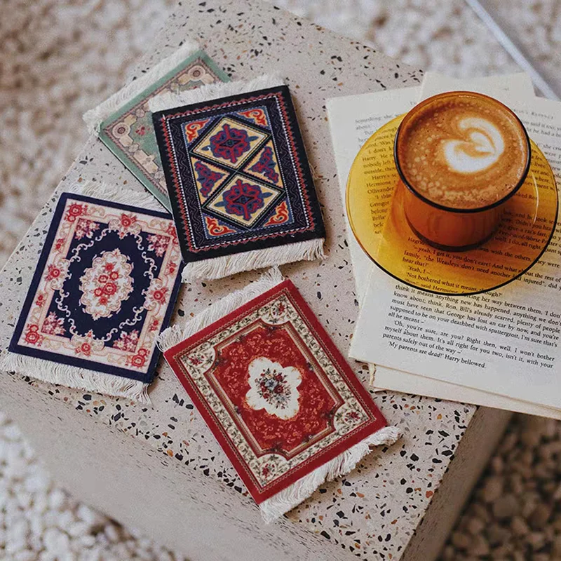 Retro Non-Slip Tassel Coasters Coaster Persian Style Cup Mat Heat Insulation Pads Tea Coffee Mug Drinks Holder Table Decoration