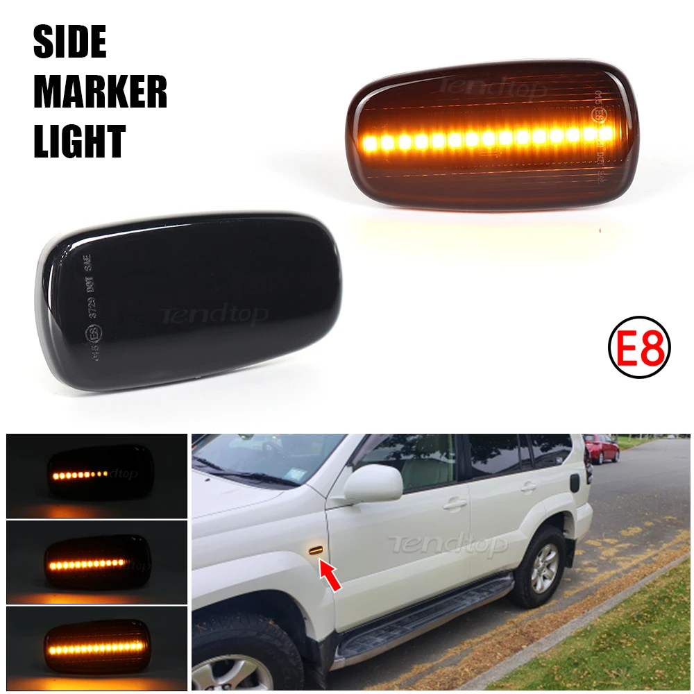 

For Toyota Altezza Wish Land Cruiser 200 Prado 120 Cypha VS Prius 2 RAV4 Dynamic LED Side Marker Turn Signal Fender Light Lamp