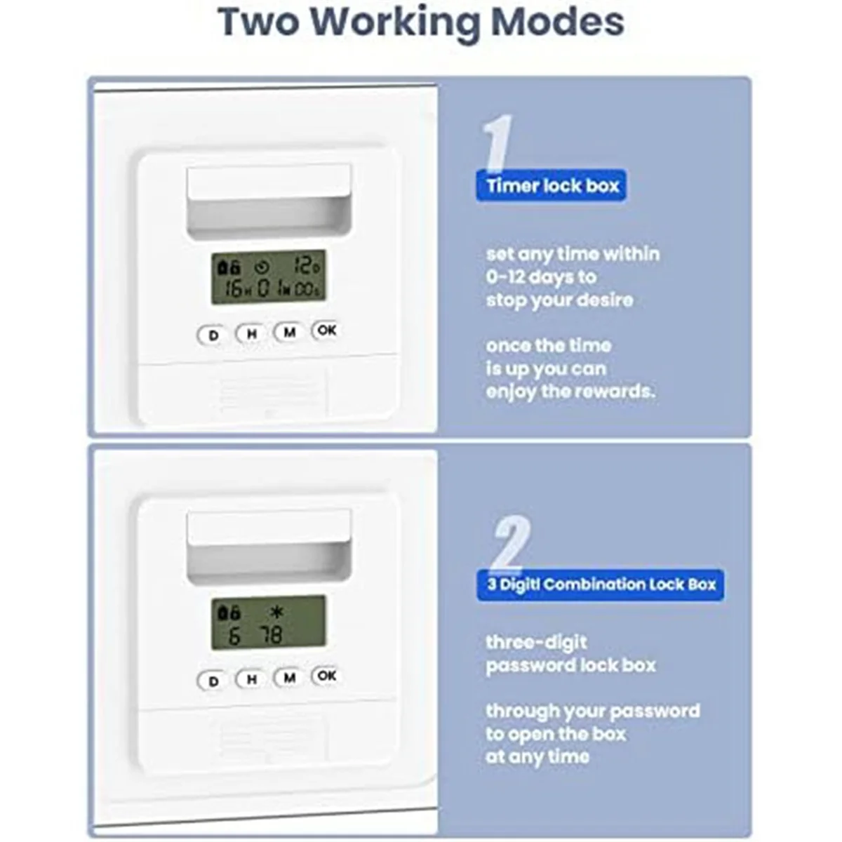 Digital Timer Lock Box, Mobile Phone Lock Box with Timer, Timer Lock Box,Get Rid of Cell Phone,Timer Pill Box