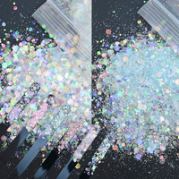 50g/Bag Holographic Chunky Glitter Nail Sequins Sparkly Reflective Glitter Flakes Mixed Iridescent Powder Nail Art Decoration