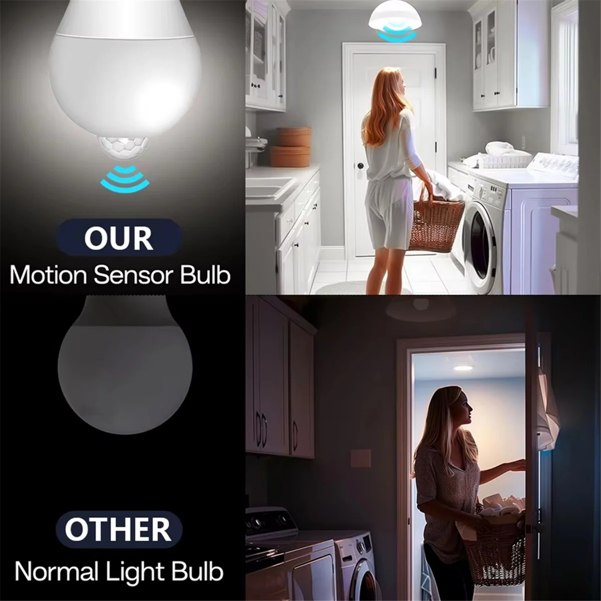 FZFZ 2 個 E27 モーションセンサー LED 電球 220V スマート電球夜間作業センサーポーチ階段ガレージセキュリティライト用