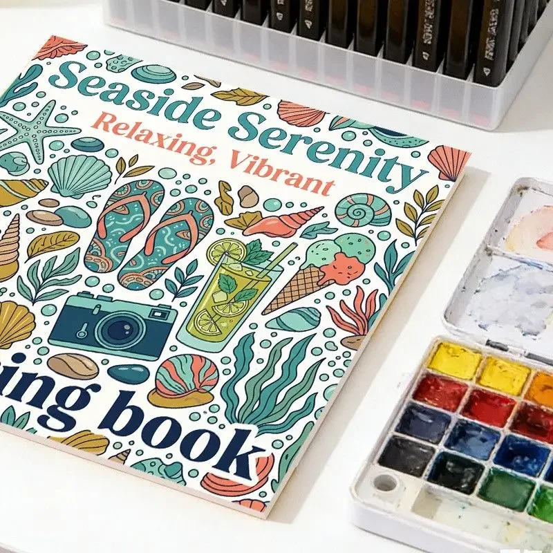 24 Pages Kids Coloring Book Extra Thick DIY Handmade Custom Drawing Activity Book for Children Beginners