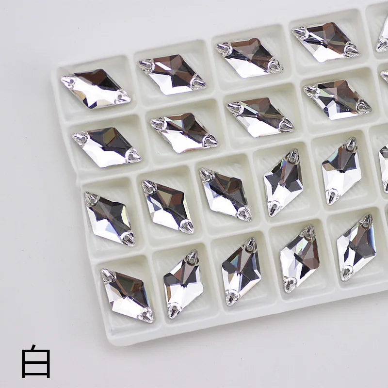 11x19mm Rhombus Sew On Rhinestone Colorful Crystal AB Flatback Sewing stone стразы Glass Strass With 2holes Wedding Dress