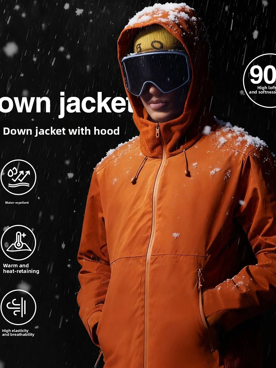 

New Autumn Winter 90 down Jaet Lightweight Du Feather down Coat Hooded Urban Casual Comfortable Soft Men's Puffer Jaet