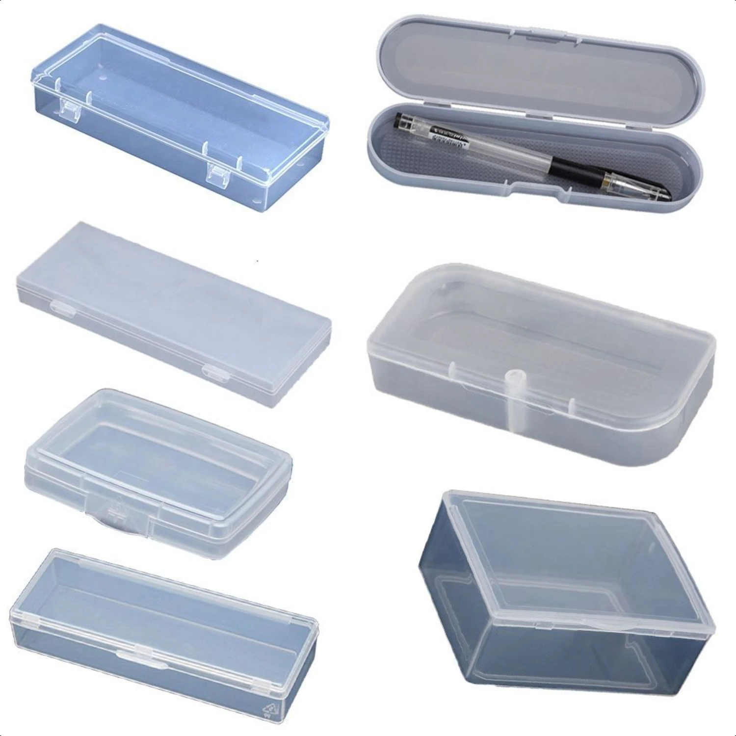 Convenient Small Clear Plastic Jewelry Embroidery Craft Bead Pill Supply Storage Organizer Box in 8 Handy Sizes for Effortless S