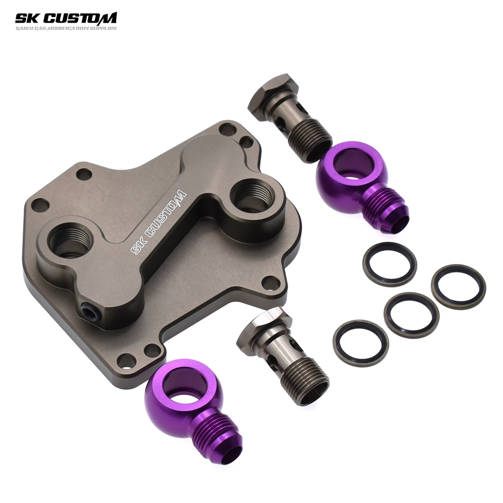 SKCUSTOM Ölkühler-Adapter für VW GOLF PASSAT für Audi A1 A3 Q2 Q3 TT 1.6 2.0 TDI Dieselmotor Kühler AL-Legierung Basis AN8 AN10