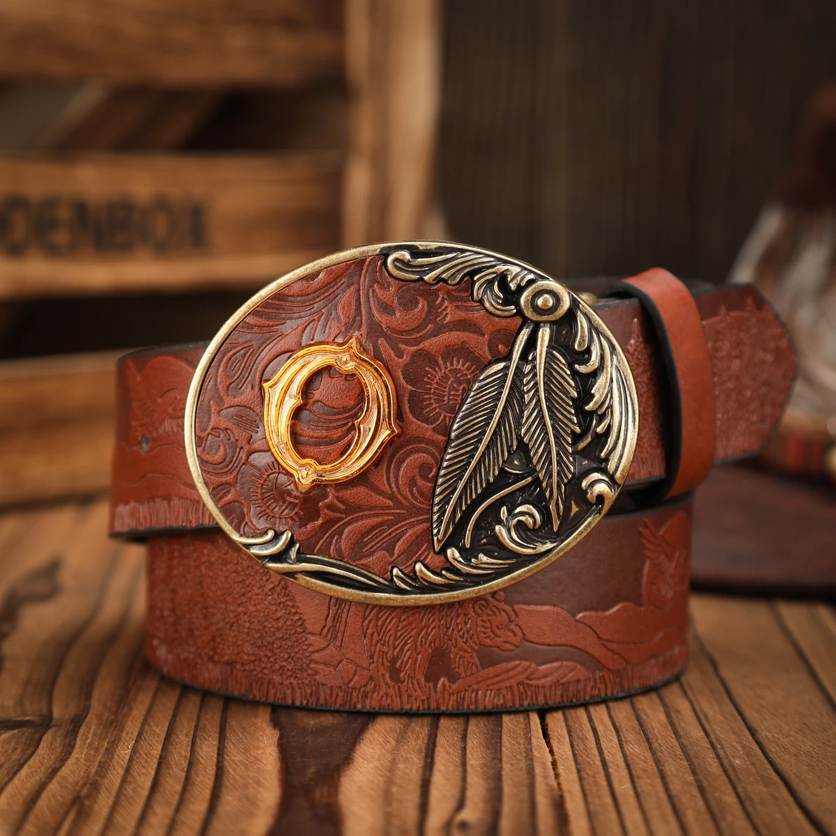 Ein lässiger, individueller und retroartiger Gürtel, ein Kleidungsaccessoire im Western-Stil, Metallschnalle, PU-Gürtel, geeignet für sowohl Männer als auch Frauen – Detail 3