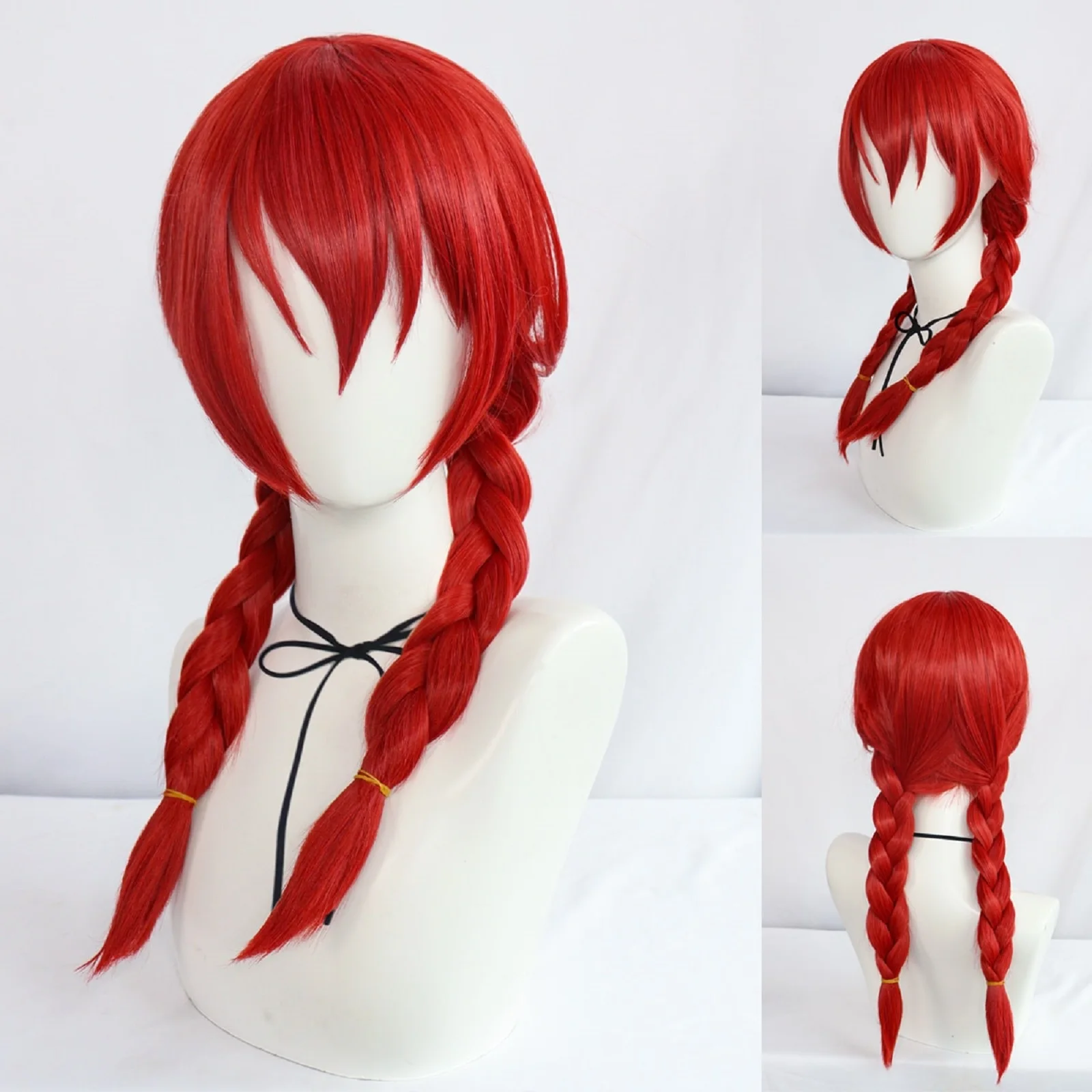 

20-дюймовая коса, аниме-смесь S, длинная синтетическая красная косичка, костюм Amano Miu, парик для косплея на Хэллоуин, Рождество, школа, День благодарения