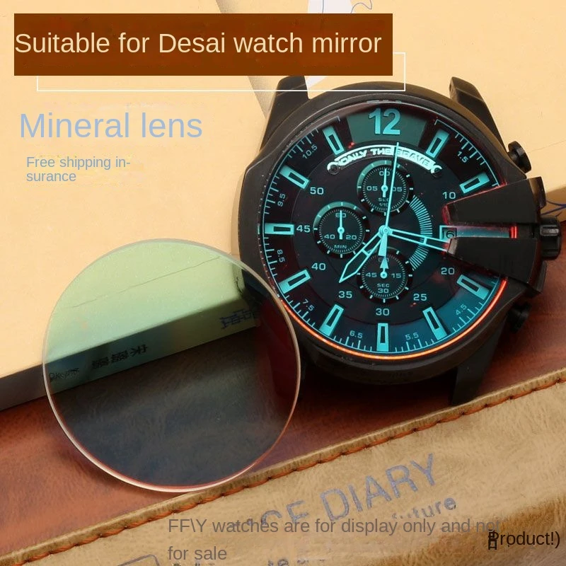 For Diesel watch dial Mineral mirror DZ4318 DZ4515 DZ4476 DZ4309 DZ4375 DZ4344 High Quality glass accessory lenses Repair Parts