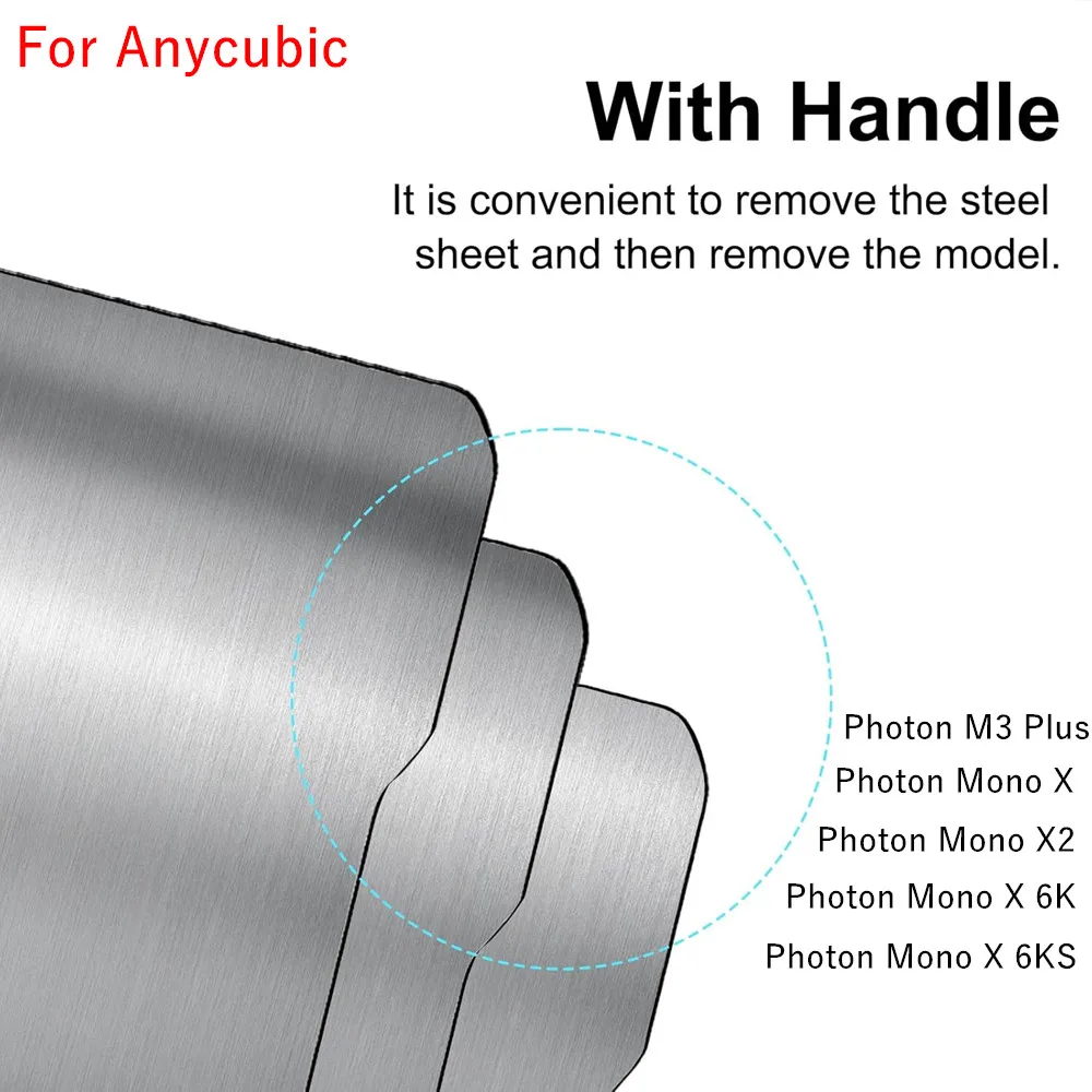 

2PCS Magnetic Build Plate for Anycubic Photon Mono X X2 6K 6KS Photon M3 Plus SLA Resin Printer 202x128mm Spring Steel Sheet