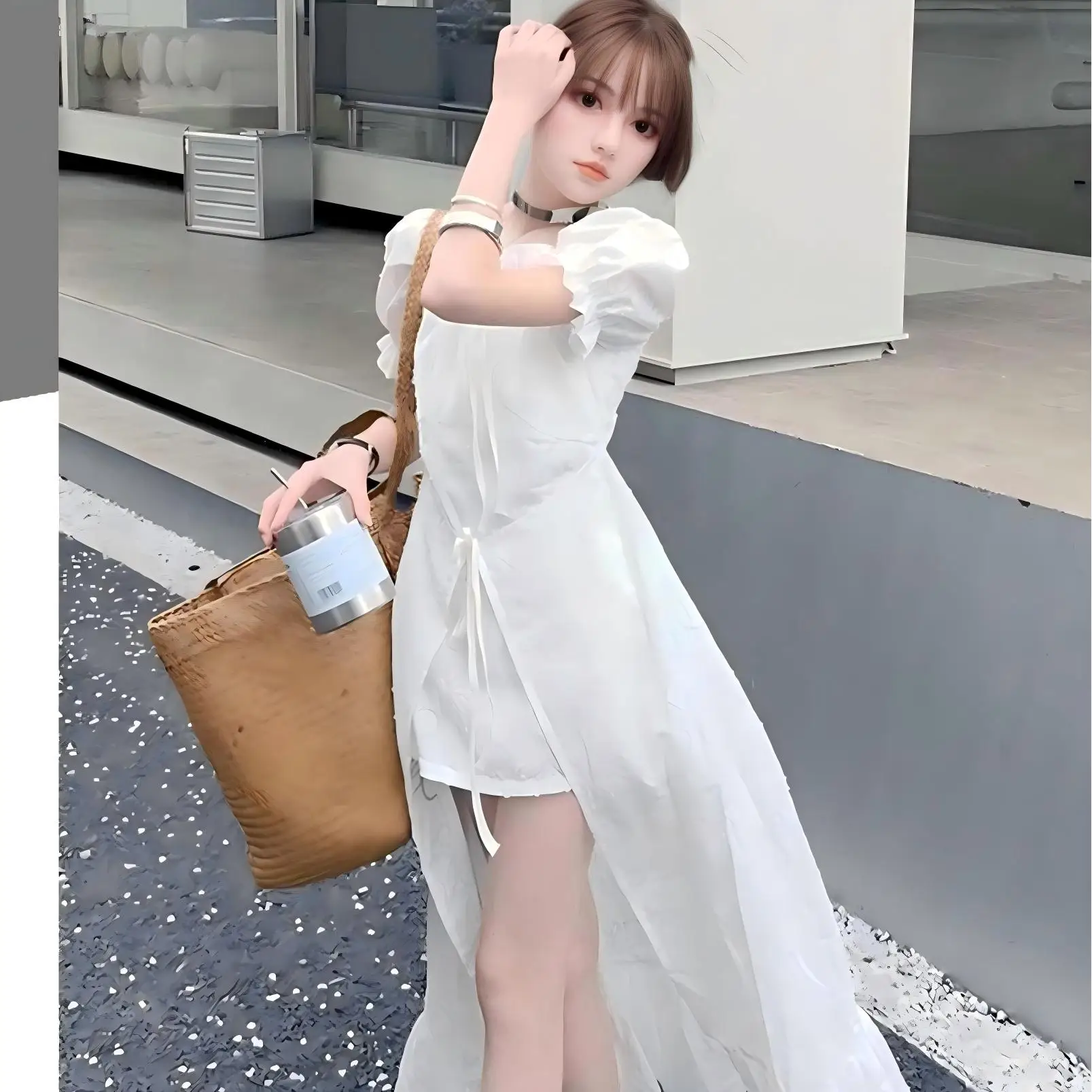 57.09インチ スリムボディ アニメドール、フラットチェスト リアルなTPEフィギュア、リアルな肌、可動式骨格、セクシーでエレガントな体型